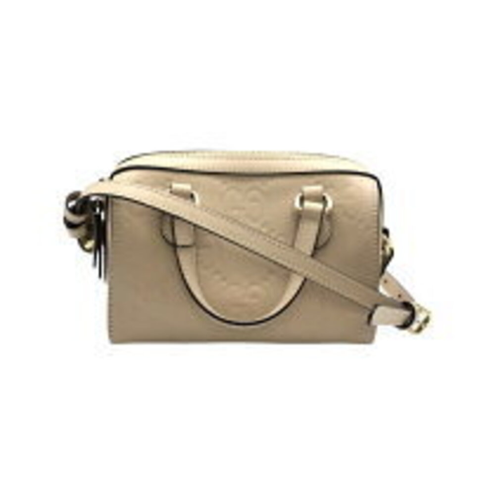 Gucci GG Super Top Handle Bag Beige Tan Leather
